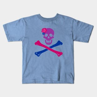 Bi Pride Skull and Crossbones Kids T-Shirt